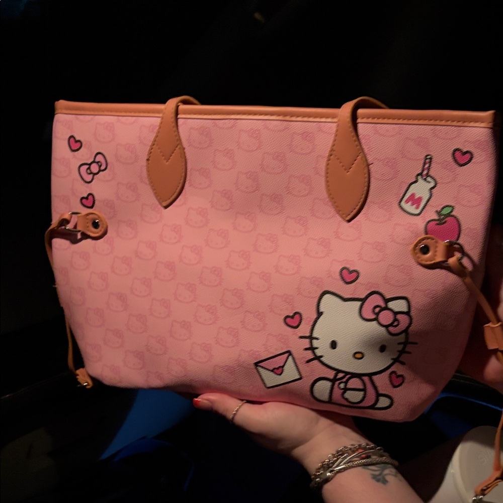Hello Kitty Pink Tote with Tan Trim and Character Accents